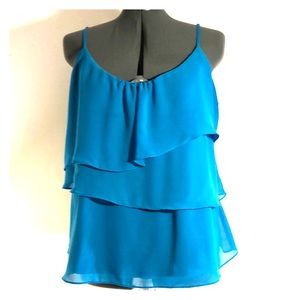 Tiered ruffle spaghetti strap tank